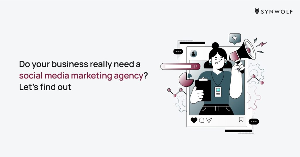Illustration showing how a social media marketing agency helps businesses grow with their strategy, content, and platform expertise