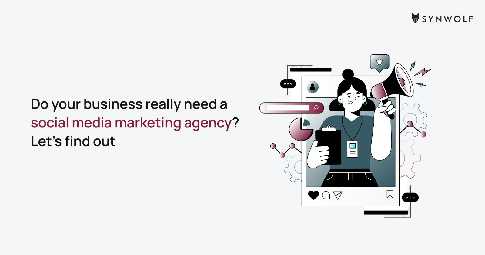 Illustration showing how a social media marketing agency helps businesses grow with their strategy, content, and platform expertise