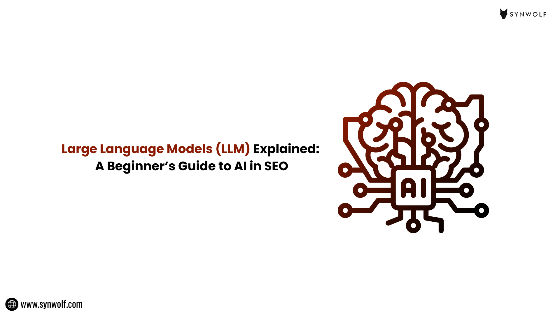 Illustration showing how Large Language Models (LLMs) in SEO use AI to reshape content creation, and optimize digital marketing strategies.