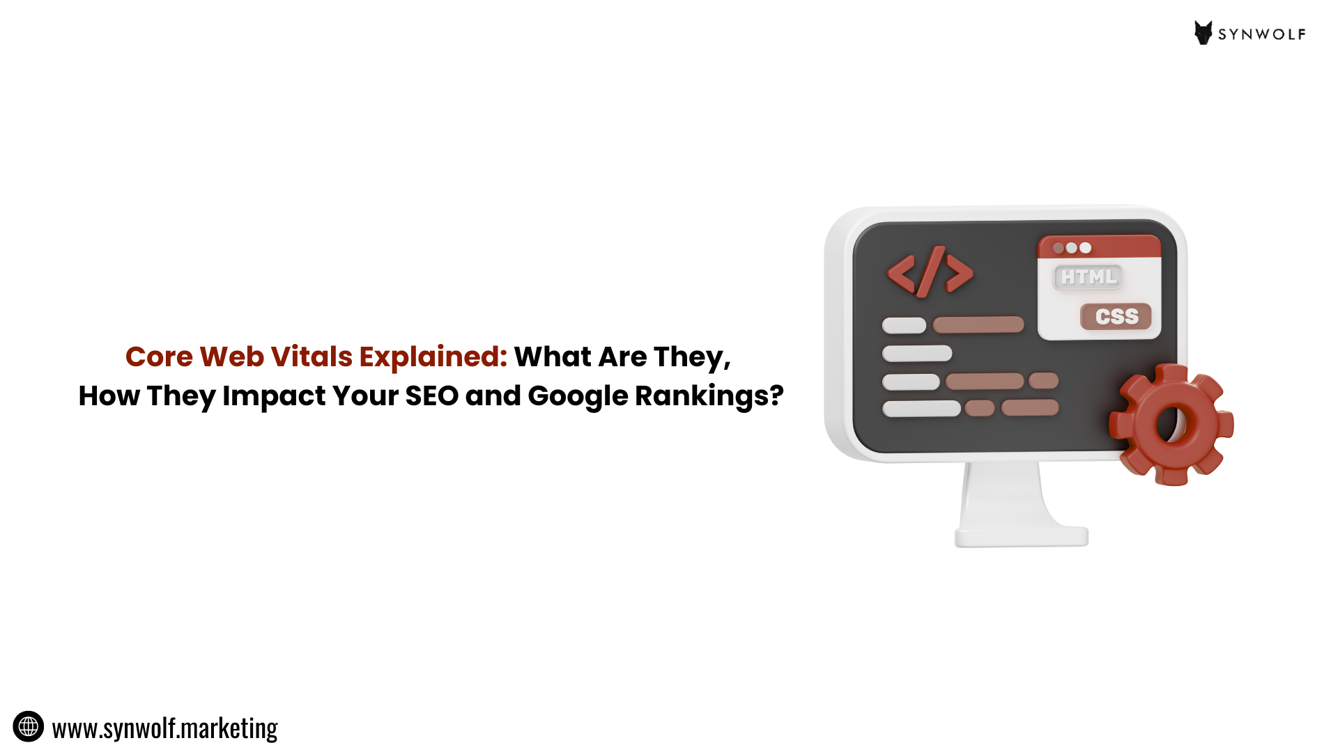Illustration showing how Core Web Vitals metrics impact website performance and SEO rankings.