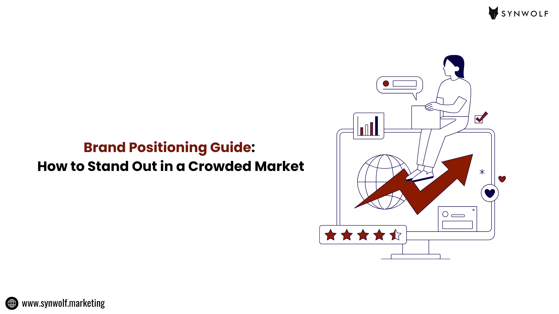 Illustration of a brand positioning strategy showing how businesses stand out in a crowded market through clear messaging and differentiation