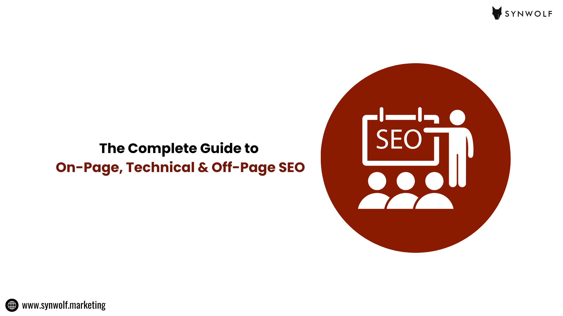 Illustration explaining how on-page SEO, technical SEO, and off-page SEO working together to improve website rankings
