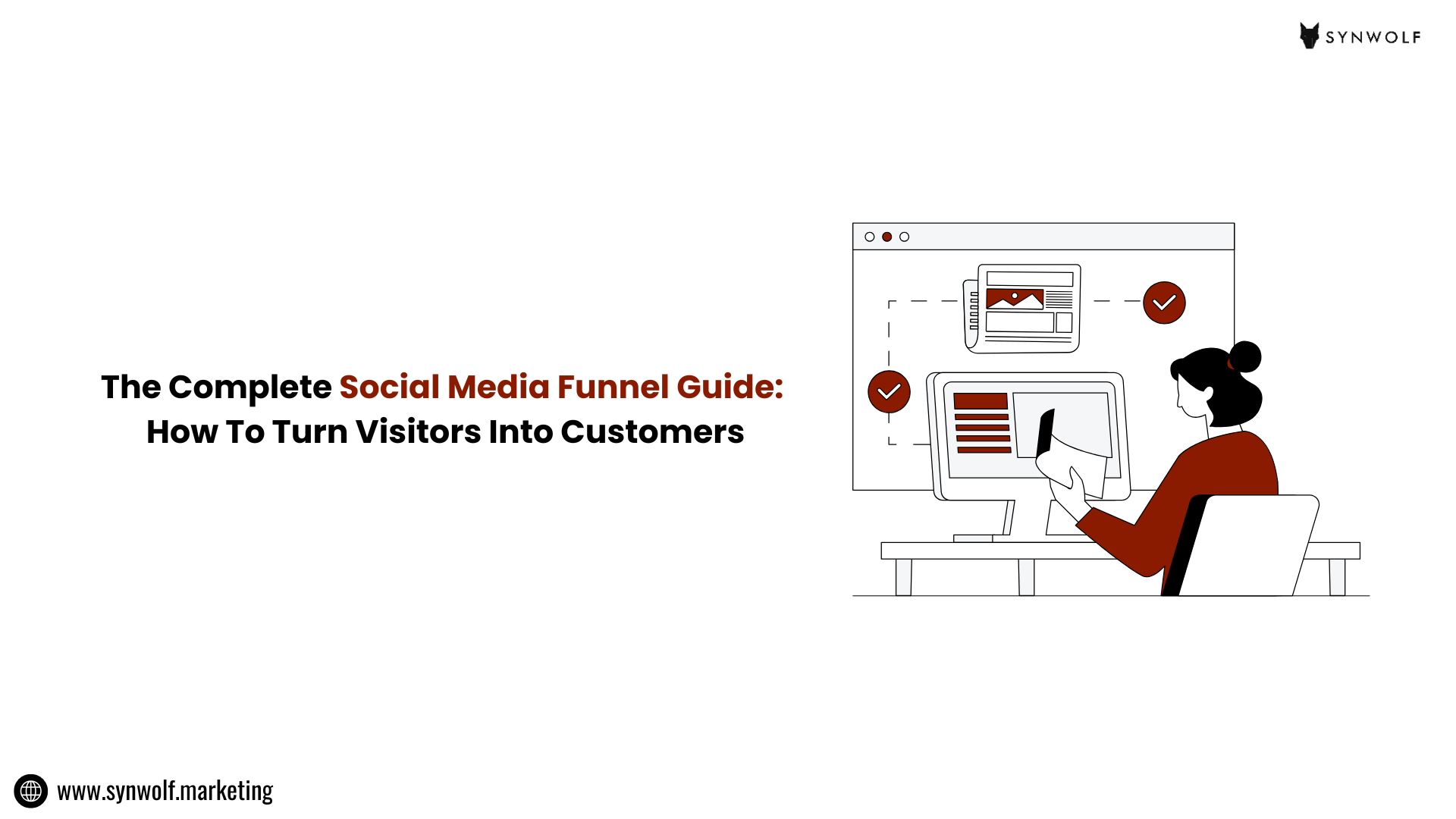 Illustration showing social media funnel demonstrating customer journey from awareness to conversion.